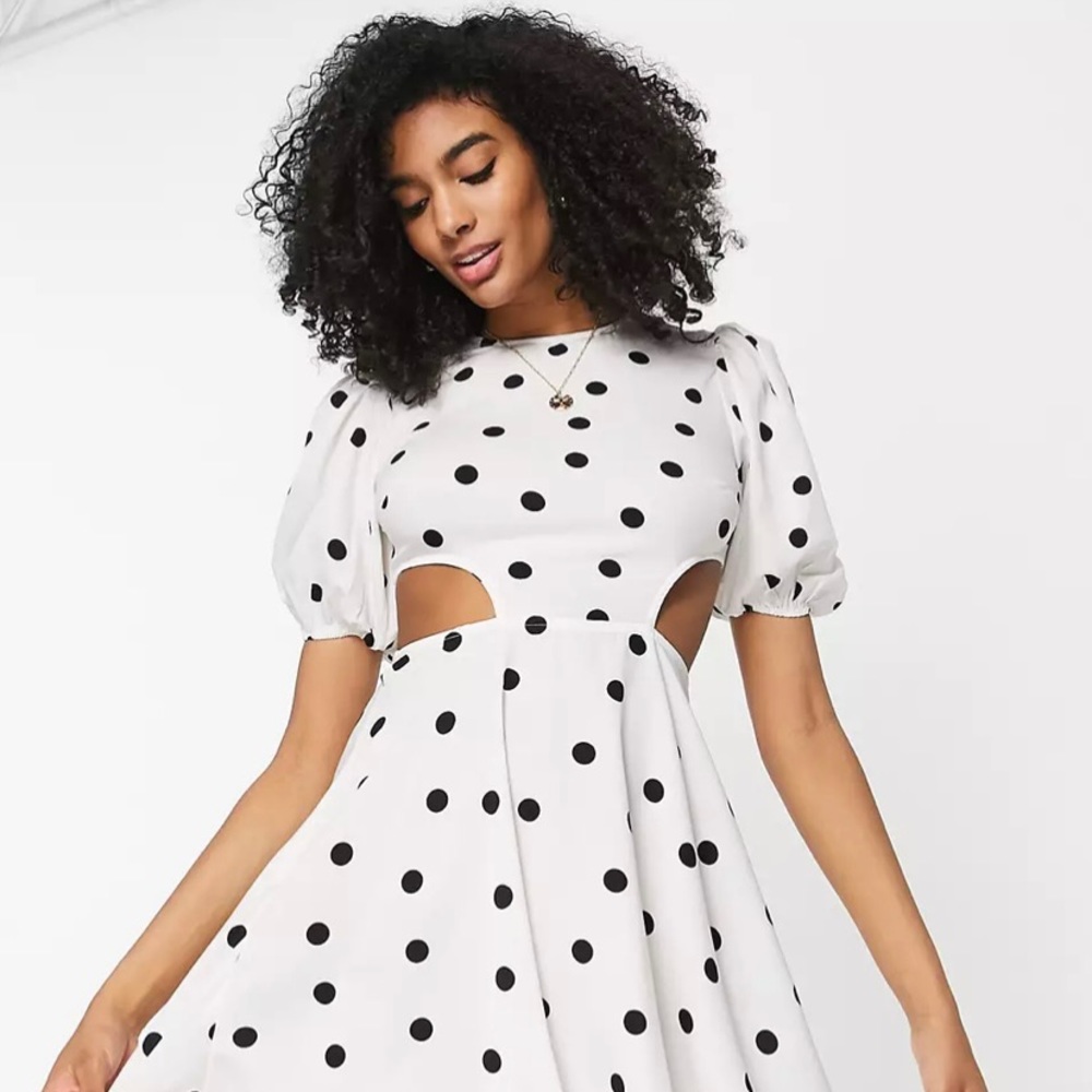 River Island polka dot cut out mini dress - suuuuper cute